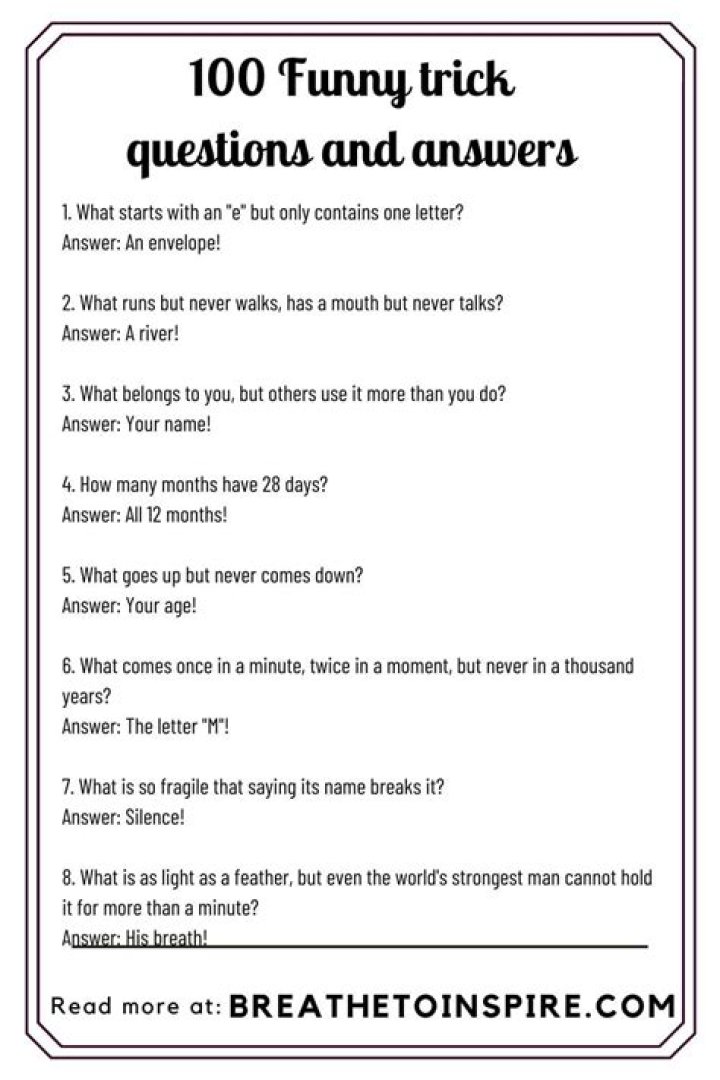 Are there any trick questions you can answer?