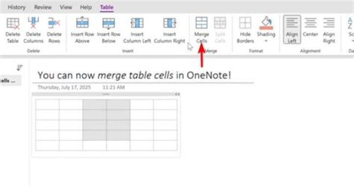 Can we merge cells in a table?