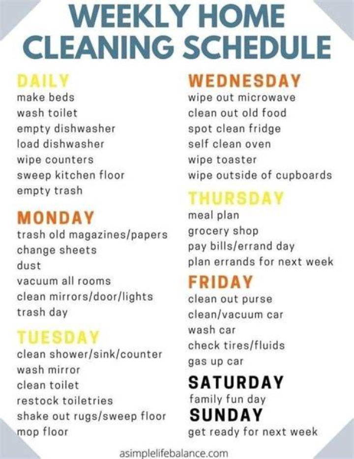 How can I keep my house clean schedule?