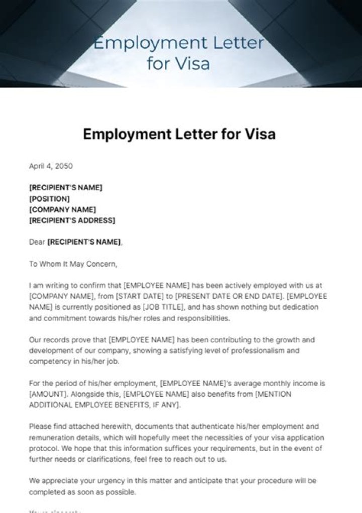 How do I get a certificate of employment for a visa?