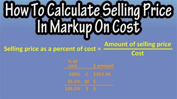 How do you calculate mark up on selling price?