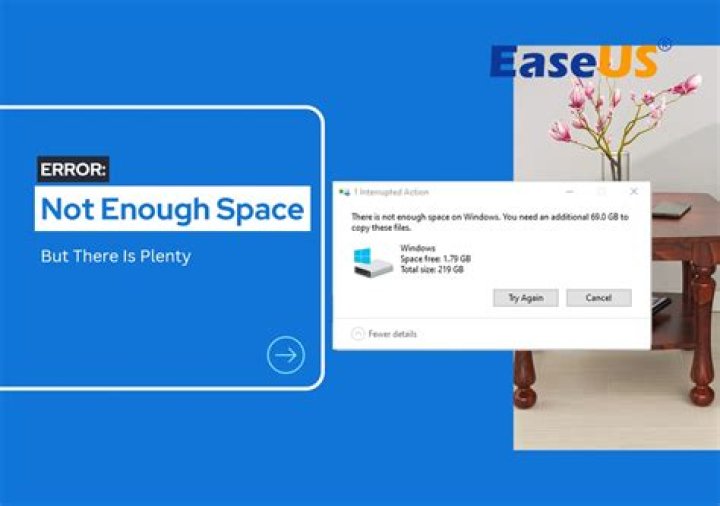 How do you fix there is not enough space to complete this operation?