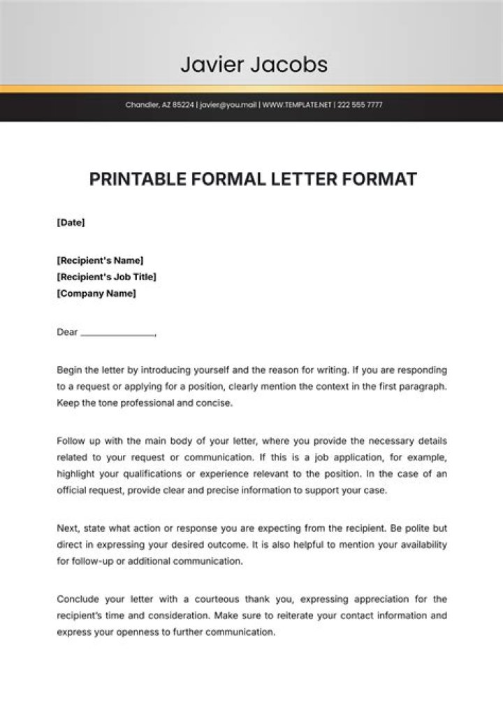 How do you format a formal letter?