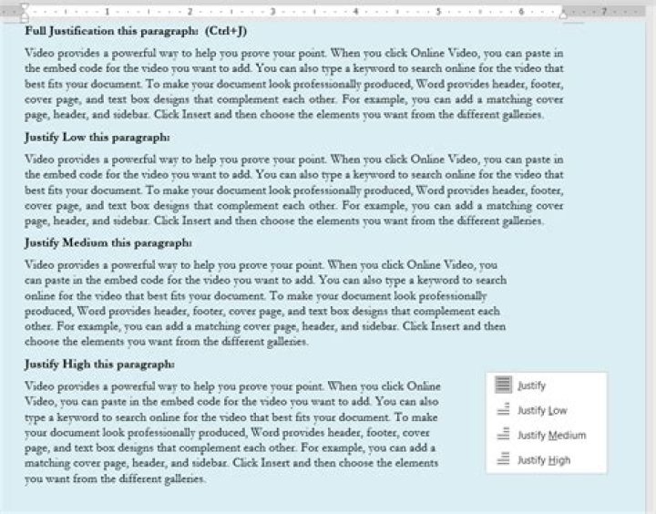 How do you justify text in a spreadsheet?