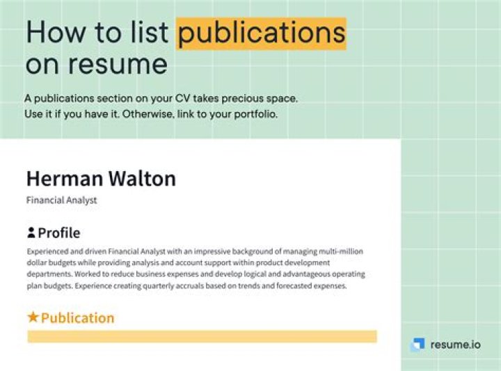 How do you list a publication in an article?