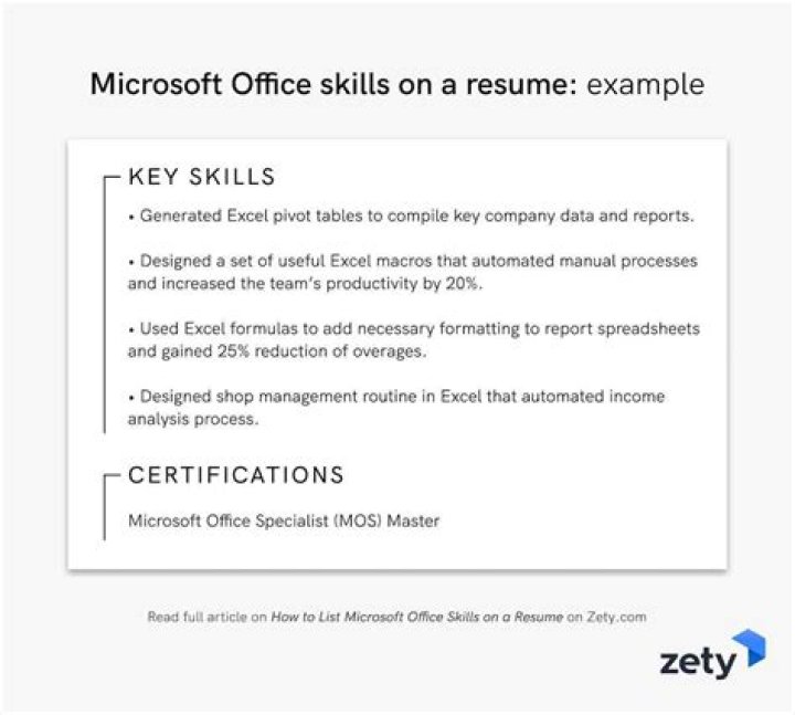 How do you say you use Microsoft Word on resume?