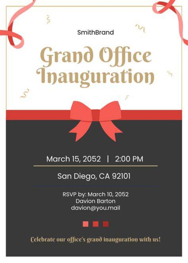 How do you write an inauguration notice?