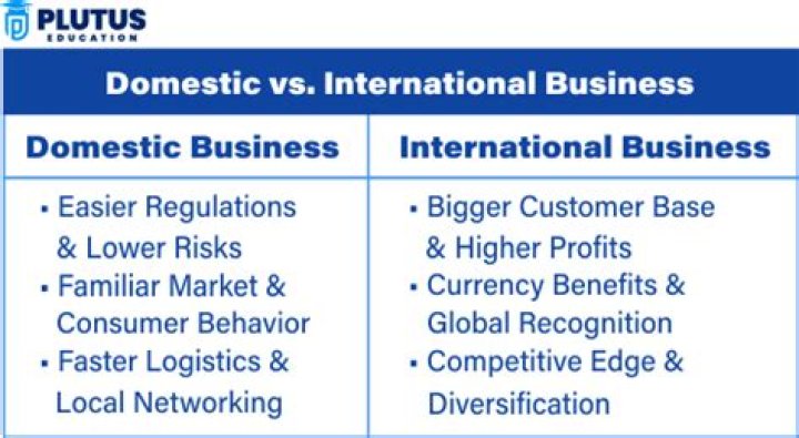 How international business differs from domestic business give any four points of difference?