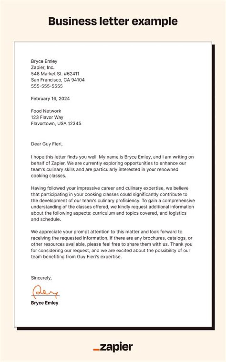 How is a business letter organized?
