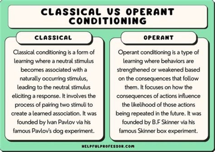 How is operant conditioning different from classical conditioning quizlet?