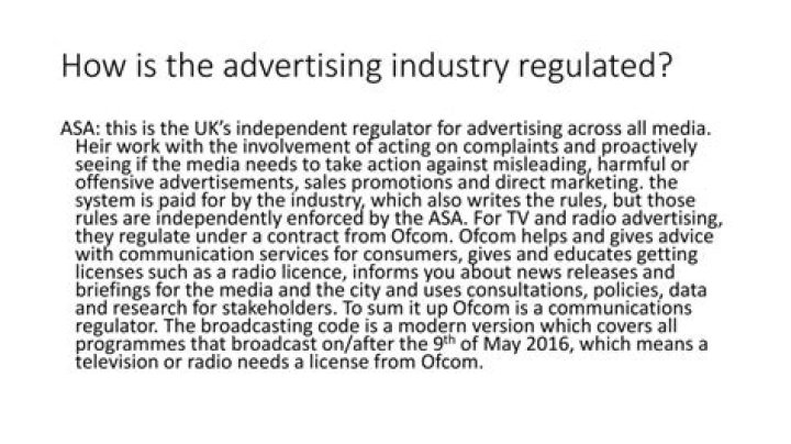 How is the advertising industry regulated?