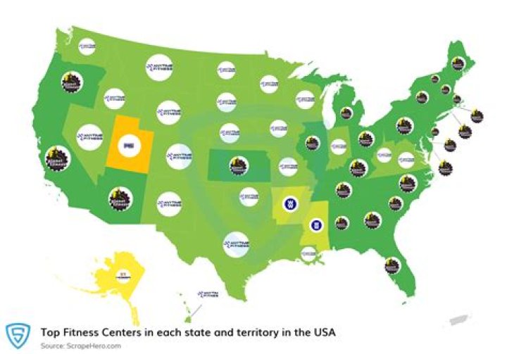 How many gyms are in the US 2020?
