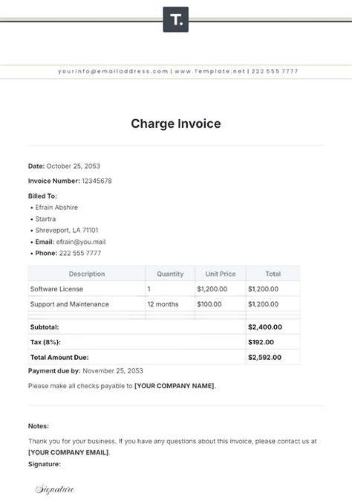 How much should I charge for an invoice?