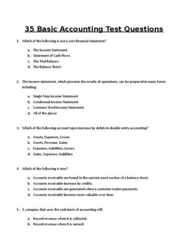 How to check answers on basic accounting test?
