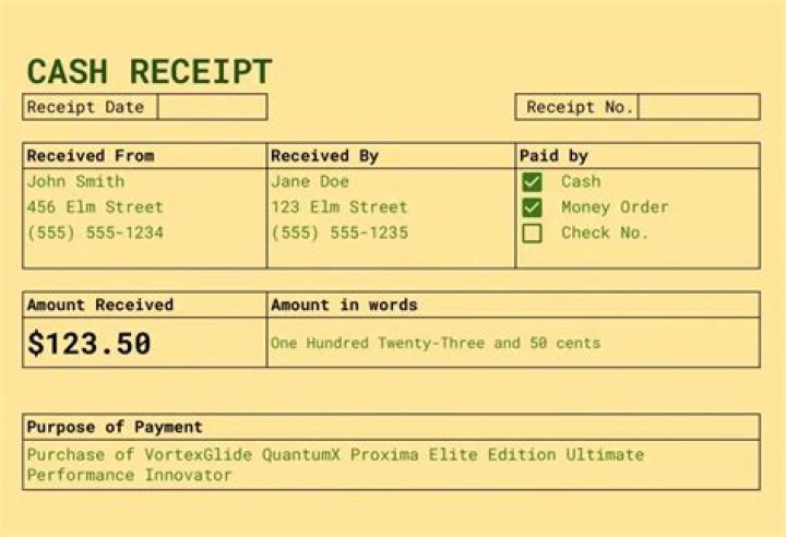 Is a cash receipt a deposit?