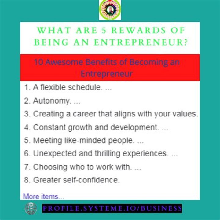 What are 5 rewards of being an entrepreneur?