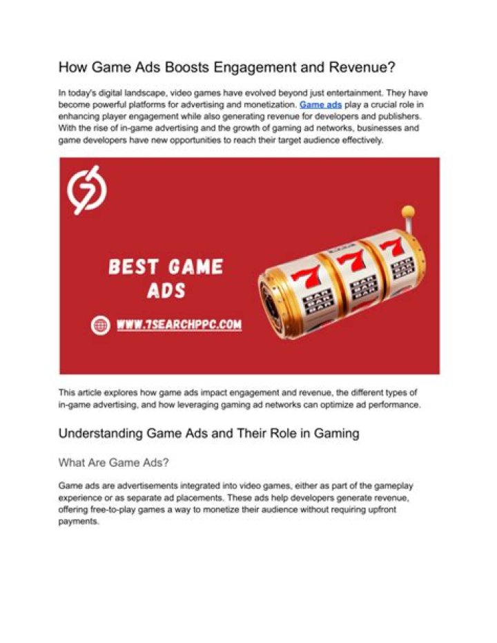What are game ads?