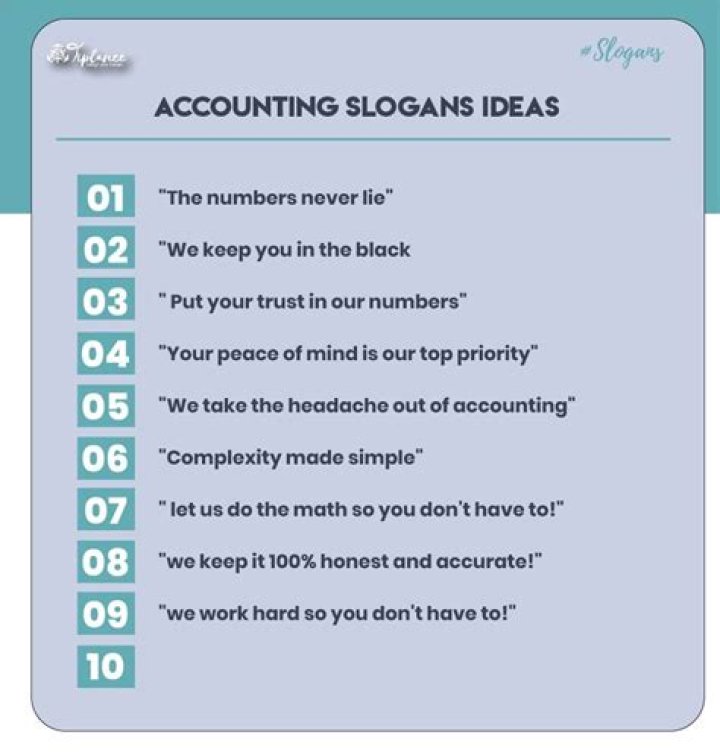 What are some good accounting slogans?
