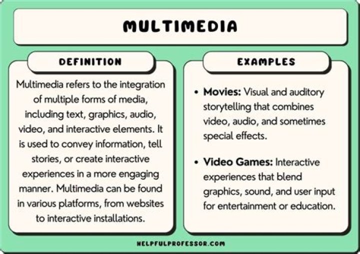 What are the 5 examples of multimedia?