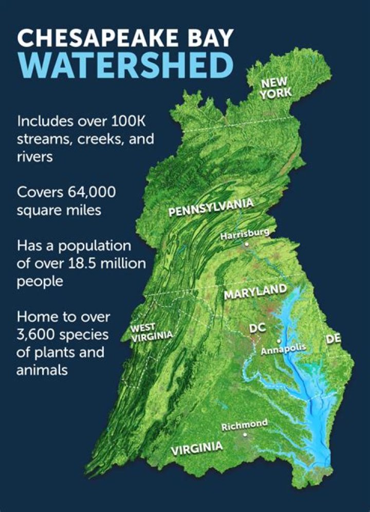 What are the 6 states that make up the Chesapeake Bay watershed?