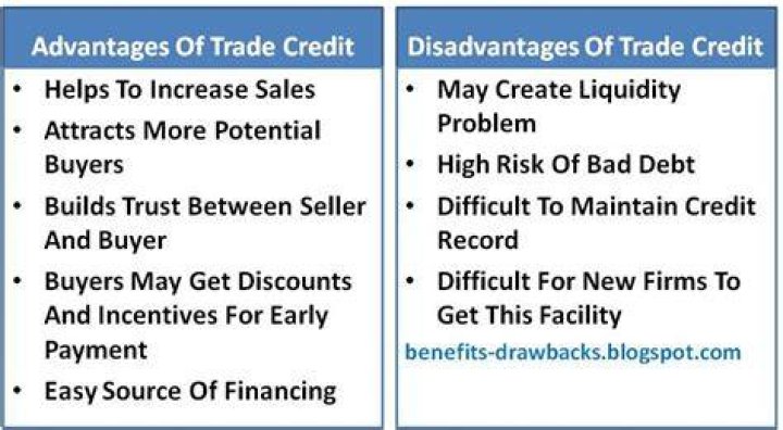 What are the advantage and disadvantage of trade credit as a source of finance?