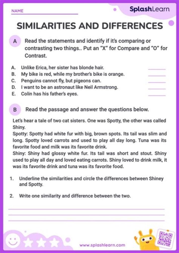 What are the differences and similarities of contrast?