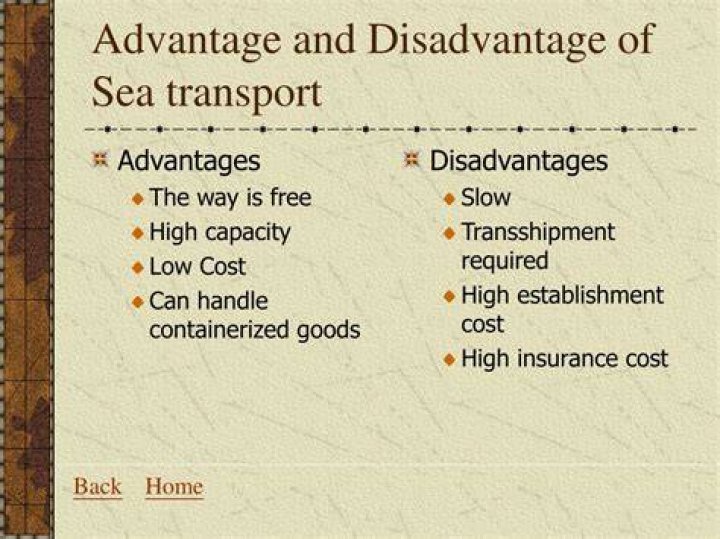 What are the disadvantages of sea transport?