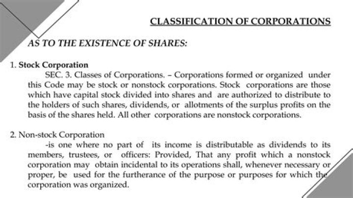 What are the examples of non-stock corporation?