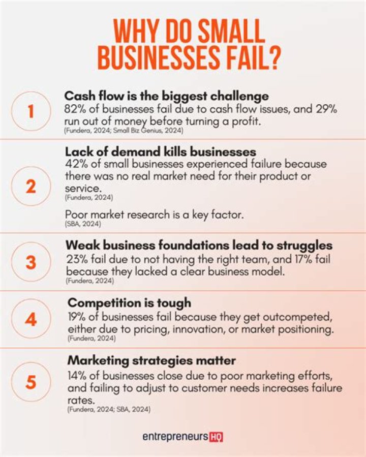 What are the four causes of small business failure?