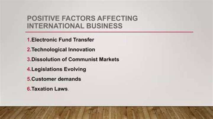 What are the major factors that affecting international business?