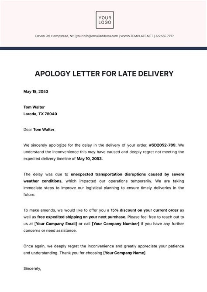 What are the possible causes of a delayed delivery?