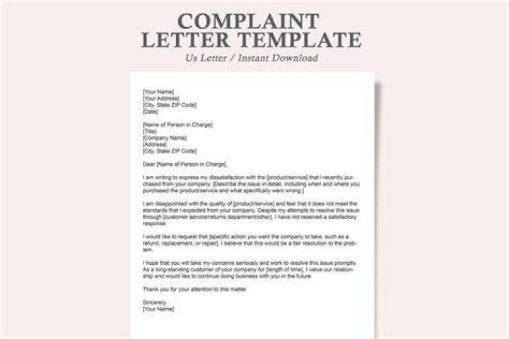 What are the rules for a complaint letter?