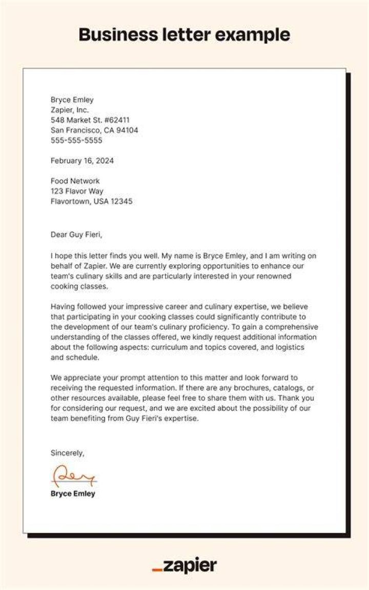 What are the structural components of a business letter?