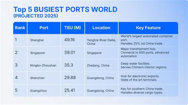 What are the top 5 ports in the world?