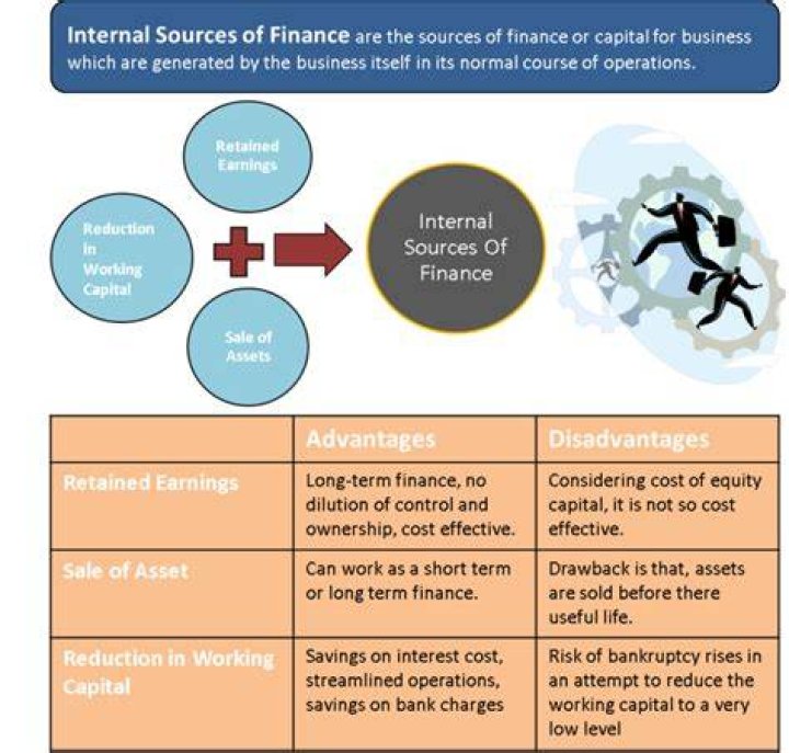 What are the two sources of finance available to a business?
