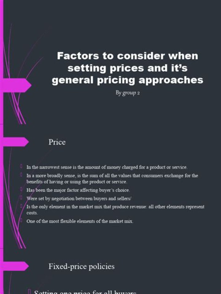 What are things a business must consider when setting prices for a good or service?