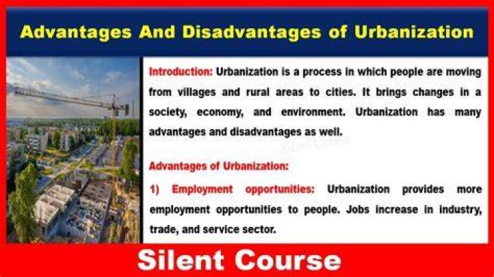 What are three advantages of urbanization?