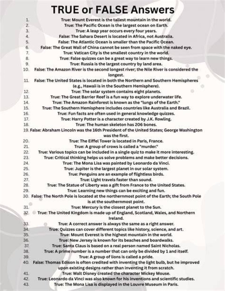 What are true/false questions?