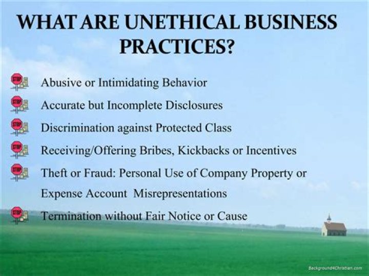 What are unethical business behaviors?