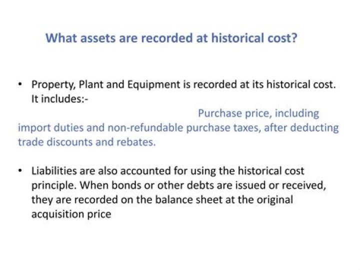 What assets are recorded at historical cost?