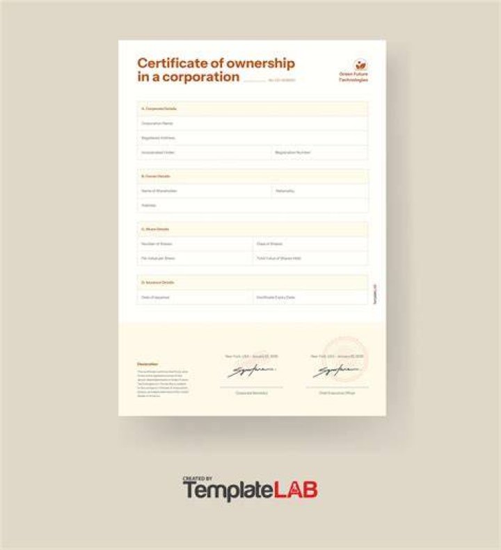 What certificate represents ownership in a corporation?