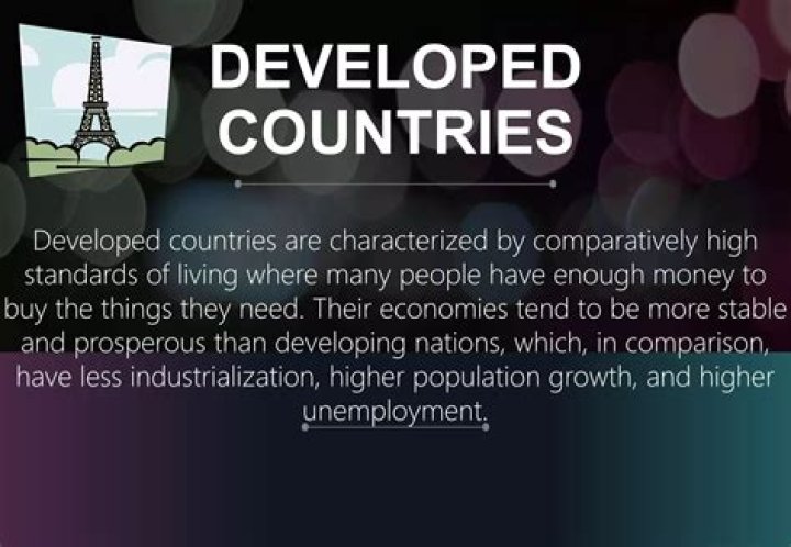 What characteristics separate developed countries from developing countries?