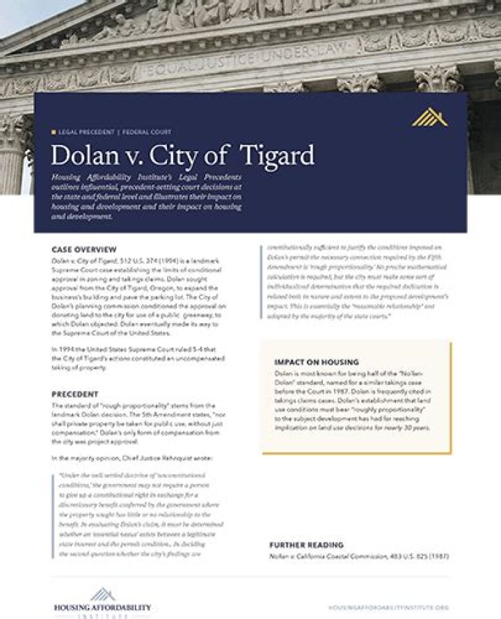 What did the Court decide in Dolan v city of Tigard?