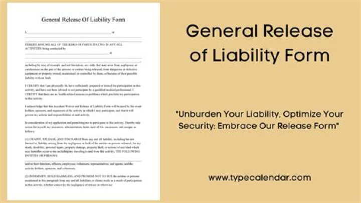 What does a release of liability cover?