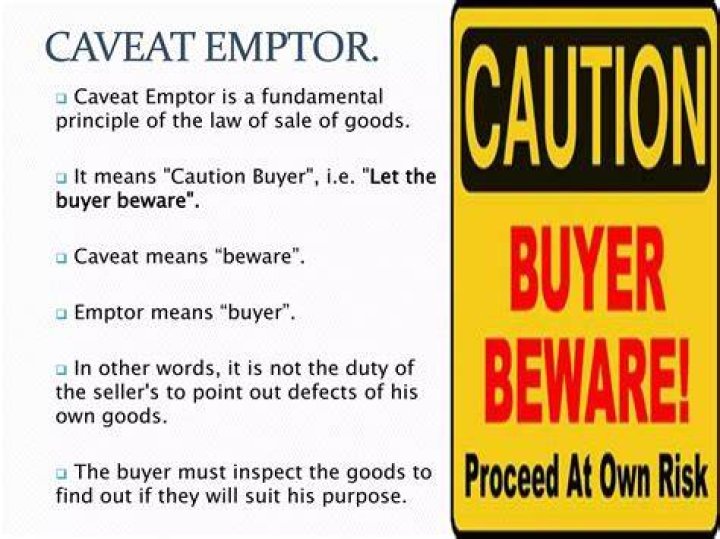 What does caveat emptor means beware customer?