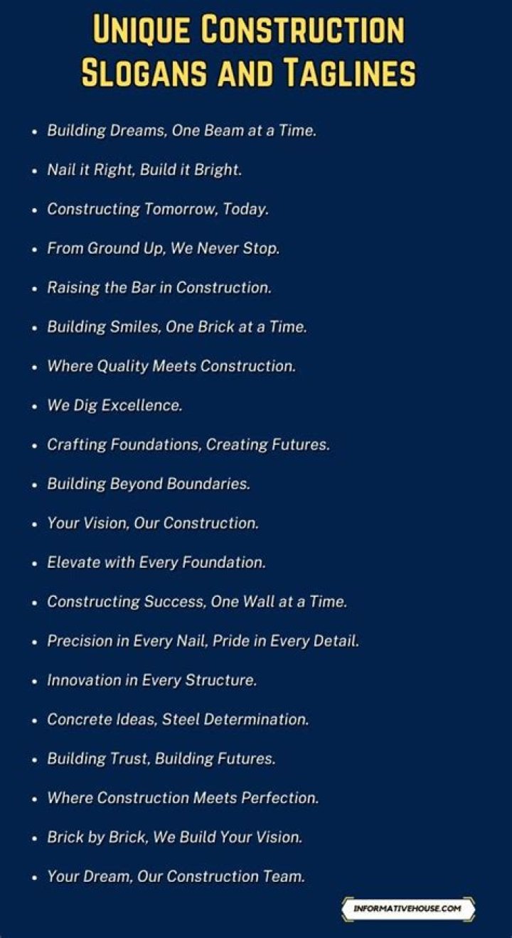 What is a good slogan for construction company?