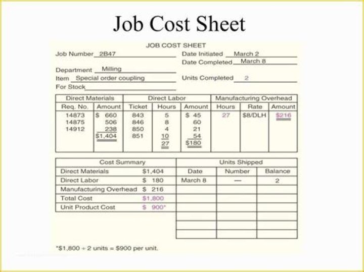What is a job cost sheet?