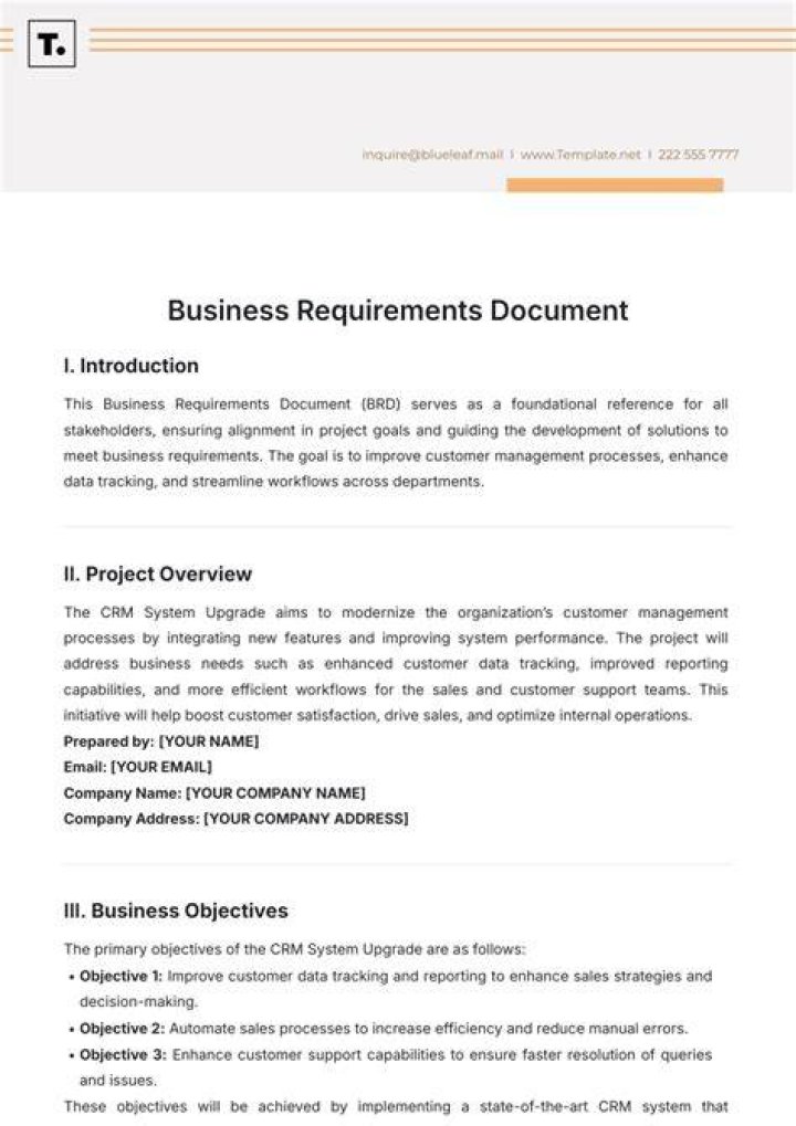 What is an example of a business document?