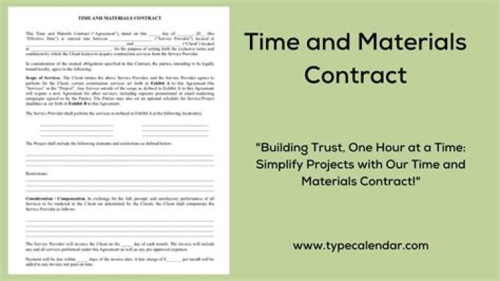 What is an example of a time and materials contract?