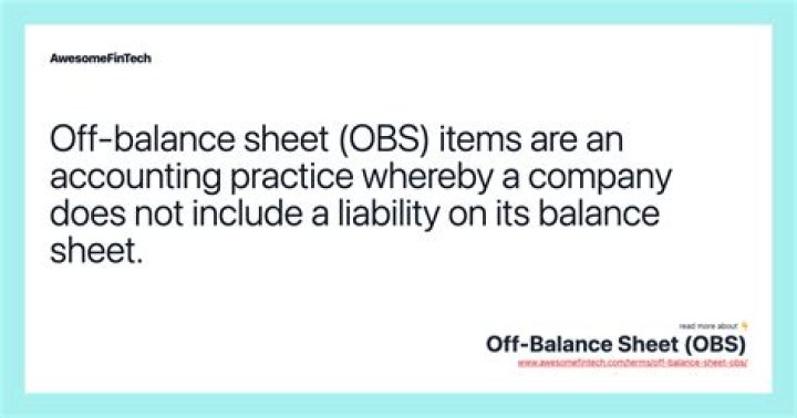 What is an off-balance sheet item?